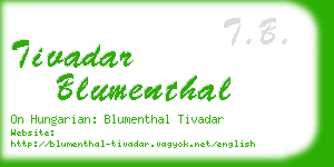 tivadar blumenthal business card